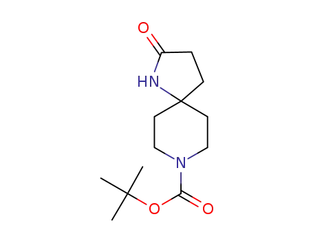 Molecular Structure of 1158749-94-0 (tert-butyl 2-oxo-1,8-diazaspiro[4.5]decane-8-carboxylate)