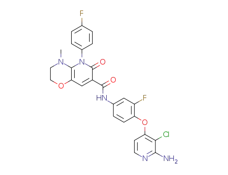 N-(4-(2-amino-3-chloropyridine-4-oxy)-3-fluorophenyl)-5-(4-fluorophenyl)-4-methyl-6-oxo-3,4,5,6-tetrahydro-2H-pyrido[3,2-b][1,4]oxazine-7-formamide