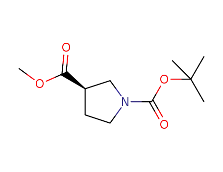 Molecular Structure of 441717-40-4 ((R)-1-Boc-pyrrolidine-3-carboxylic acid methyl ester)