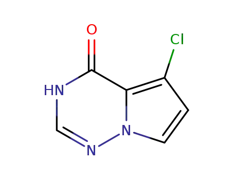 Molecular Structure of 888720-60-3 (Pyrrolo[2,1-f][1,2,4]triazin-4(1H)-one, 5-chloro-)