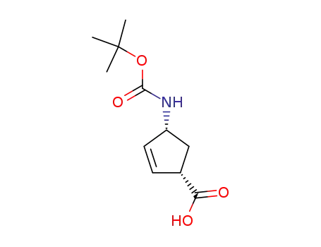 Molecular Structure of 151907-79-8 ((-)-(1S,4R)-N-Boc-4-aminocyclopent-2-enecarboxylic acid)