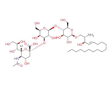 Molecular Structure of 94458-63-6 (O-(5-Acetamido-3,5-dideoxy-D-glycero-α-D-galacto-2-nonulopyranosylonic acid)-(2->3)-O-β-D-galactopyranosyl)-(1->4)-O-β-D-glucopyranosyl)-(1->1)-(2S,3R,4E)-2-amino-4-octadecene-1,3-diol)