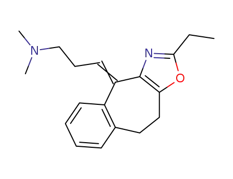 Molecular Structure of 100447-52-7 ((3Z)-3-(2-ethyl-9,10-dihydro-4H-benzo[5,6]cyclohepta[1,2-d][1,3]oxazol-4-ylidene)-N,N-dimethylpropan-1-amine)