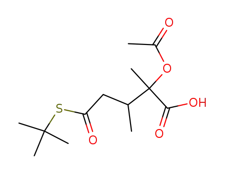 Molecular Structure of 76405-12-4 (S-tert-butyl hydrogen 4-hydroxy-3,4-dimethyl-1-thioglutarate acetate)