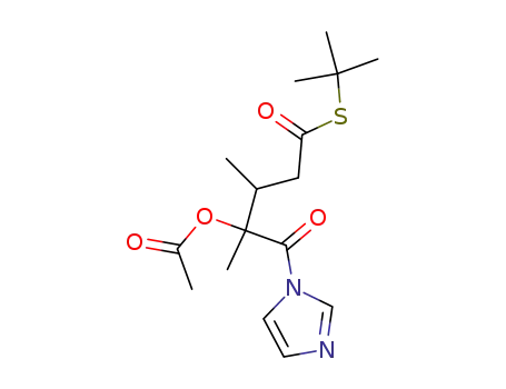 Molecular Structure of 76405-13-5 (S-tert-butyl γ-hydroxy-β,γ-dimethyl-δ-oxoimidazole-1-thiovalerate acetate)