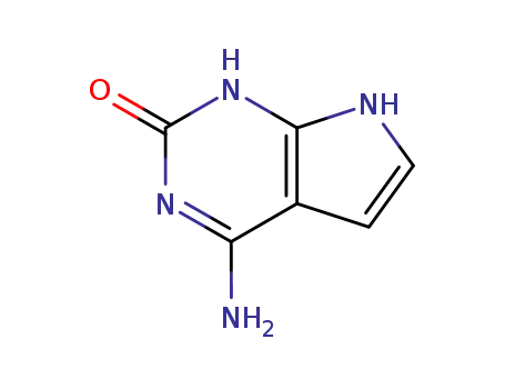 Molecular Structure of 100047-45-8 (2H-Pyrrolo[2,3-d]pyrimidin-2-one, 4-amino-1,7-dihydro- (9CI))