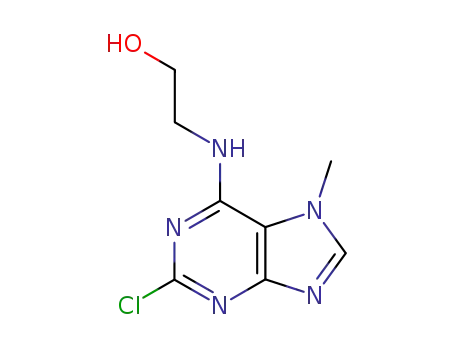 Molecular Structure of 100376-77-0 (2-CHLORO-6-(2'-HYDROXYETHYL-AMINO)-7-METHYLPURINE)
