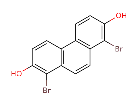 Molecular Structure of 10117-22-3 (1,8-dibromophenanthrene-2,7-diol)