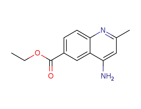 Molecular Structure of 100795-25-3 (ethyl4-amino-2-methylquinoline-6-carboxylate)