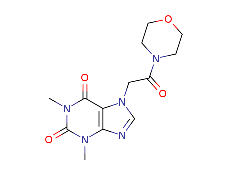 100706-81-8,teomorfolin,Morpholine,4-[(1,2,3,6-tetrahydro-1,3-dimethyl-2,6-dioxo-7H-purin-7-yl)acetyl]- (9CI);Morpholine, 4-[(1,2,3,6-tetrahydro-1,3-dimethyl-2,6-dioxopurin-7-yl)acetyl]-(6CI); Teomorfolin