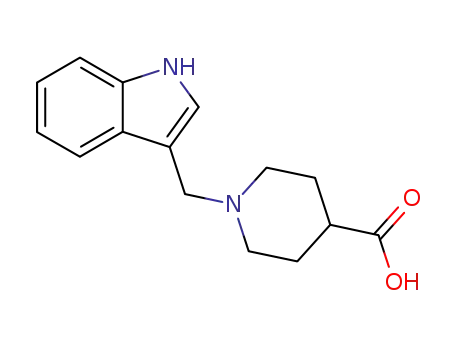 Molecular Structure of 100957-76-4 (1-(1H-Indol-3-ylmethyl)piperidine-4-carboxylic acid)