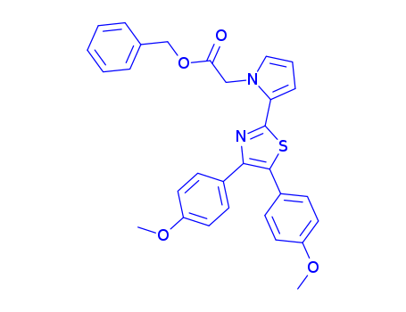 1H-Pyrrole-1-aceticacid, 2-[4,5-bis(4-methoxyphenyl)-2-thiazolyl]-, phenylmethyl ester