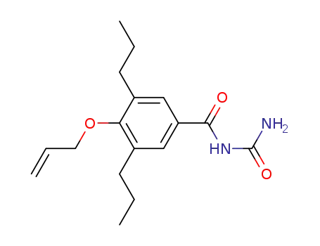Molecular Structure of 101591-00-8 (N-carbamoyl-4-(prop-2-en-1-yloxy)-3,5-dipropylbenzamide)