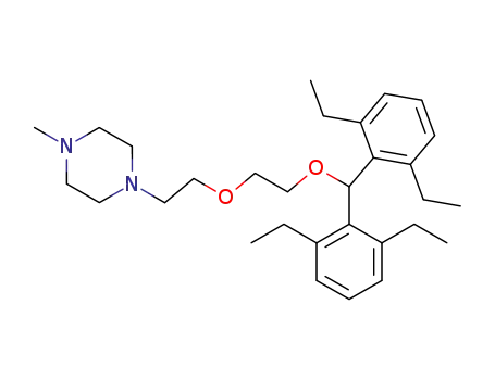 Molecular Structure of 10140-08-6 (1-[2-[2-[Bis(2,6-diethylphenyl)methoxy]ethoxy]ethyl]-4-methylpiperazine)