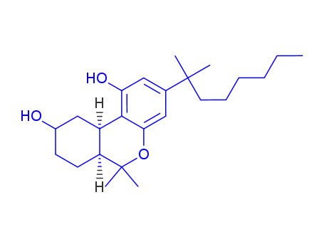 Molecular Structure of 56689-43-1 (6H-Dibenzo[b,d]pyran-1,9-diol,3-(1,1-dimethylheptyl)-6a,7,8,9,10,10a-hexahydro-6,6-dimethyl-)