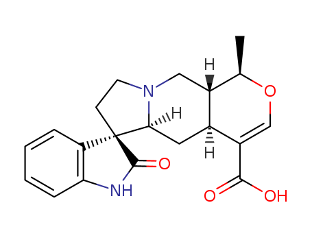 10126-00-8,mitraphyllic acid,Formosanan-16-carboxylicacid, 19-methyl-2-oxo-, (19a)-; Mitraphyllic acid (6CI);Spiro[3H-indole-3,6'(4'aH)-[1H]pyrano[3,4-f]indolizine]-4'-carboxylic acid,1,2,5',5'a,7',8',10',10'a-octahydro-1'-methyl-2-oxo-, [1'S-(1'a,4'aa,5'aa,6'b,10'ab)]-