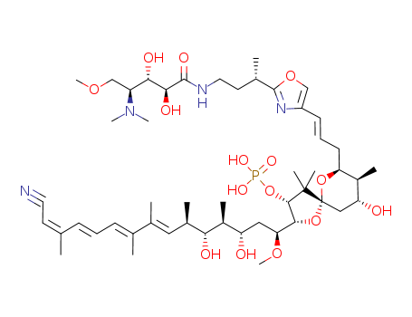 L-Ribonamide,N-[(3S)-3-[4-[(1E)-3-[(2R,3R,5R,7S,8S,9R)-2-[(1S,3S,4S,5R,6R,7E,9E,11E,13Z)-14-cyano-3,5-dihydroxy-1-methoxy-4,6,8,9,13-pentamethyl-7,9,11,13-tetradecatetraen-1-yl]-9-hydroxy-4,4,8-trimet(101932-71-2)