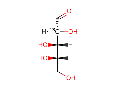 Molecular Structure of 83379-40-2 (D-RIBOSE-2-13C)