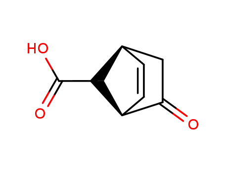 Molecular Structure of 101223-39-6 (Bicyclo[2.2.1]hept-2-ene-7-carboxylic acid, 5-oxo-, (1S-syn)- (9CI))