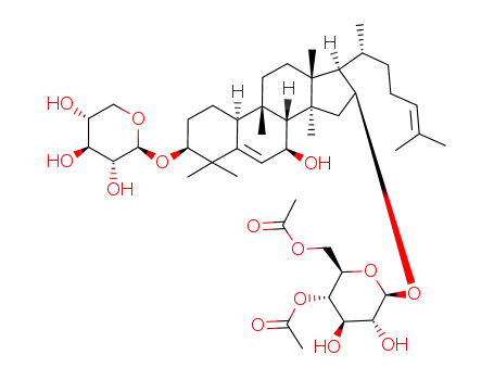 Molecular Structure of 101770-14-3 ([3β-(β-D-Xylopyranosyloxy)-7β-hydroxycucurbita-5,24-dien-16β-yl]4-O,6-O-diacetyl-β-D-glucopyranoside)