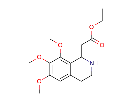 Molecular Structure of 101256-77-3 (1-Isoquinolineacetic  acid,1,2,3,4-tetrahydro-6,7,8-trimethoxy-,ethyl  ester)