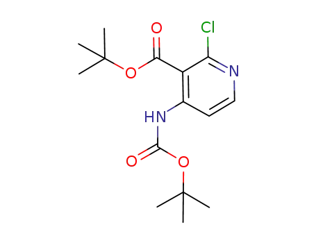Molecular Structure of 1044148-93-7 (tert-butyl 4-(tert-butoxycarbonylamino)-2-chloropyridine-3-carboxylate)