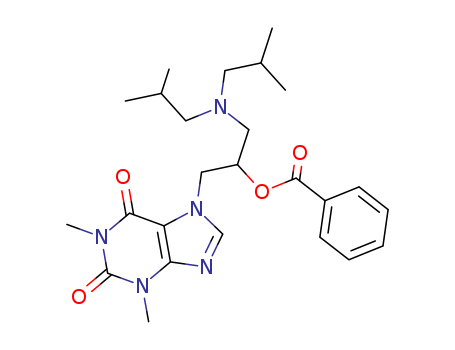 102288-42-6,7-(4-{1-[(benzoyloxy)amino]ethyl}-2,6-dimethylheptan-4-yl)-1,3-dimethyl-3,7-dihydro-1H-purine-2,6-dione,Theophylline,7-[3-(diisobutylamino)-2-hydroxypropyl]-, benzoate (7CI);7-(3'-Diisobutylamino-2'-benzoyloxypropyl)theophylline