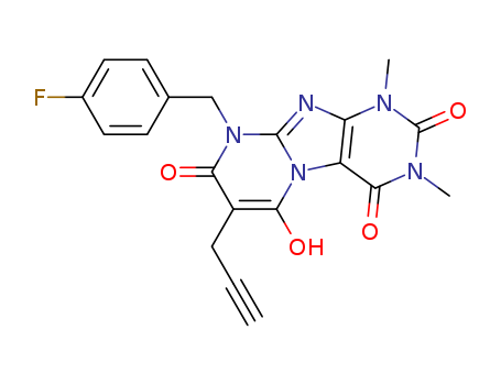 Pyrimido[2,1-f]purine-2,4,8(1H,3H,9H)-trione,9-[(4-fluorophenyl)methyl]-6-hydroxy-1,3-dimethyl-7-(2-propyn-1-yl)-