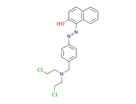 Molecular Structure of 102280-36-4 (1-(4-Bis(beta-chloroethyl)aminomethylphenylazo)-2-naphthol)