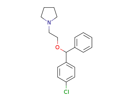 Molecular Structure of 102163-37-1 (1-[2-[(4-chlorophenyl)-phenyl-methoxy]ethyl]pyrrolidine)