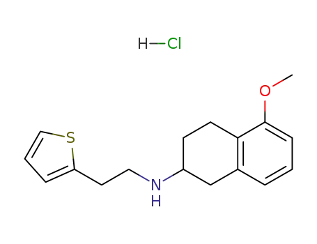 Molecular Structure of 102120-96-7 (2-Thiopheneethanamine, N-(1,2,3,4-tetrahydro-5-methoxy-2-naphthalenyl)-, hydrochloride)