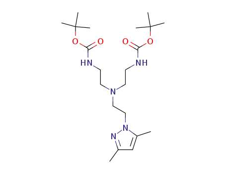 Molecular Structure of 885689-63-4 (10-Oxa-2,5,8-triazadodecanoic acid,
5-[2-(3,5-dimethyl-1H-pyrazol-1-yl)ethyl]-11,11-dimethyl-9-oxo-,
1,1-dimethylethyl ester)