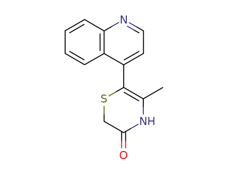 Molecular Structure of 103807-23-4 (5-methyl-6-(quinolin-4-yl)-2H-1,4-thiazin-3(4H)-one)