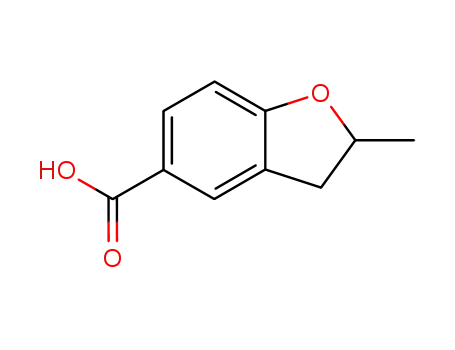 Molecular Structure of 103204-80-4 (2-METHYL-2,3-DIHYDRO-BENZOFURAN-5-CARBOXYLIC ACID)