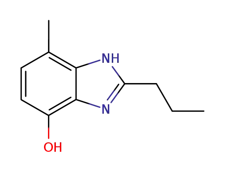 Molecular Structure of 103059-42-3 (1H-Benzimidazol-4-ol,7-methyl-2-propyl-(9CI))
