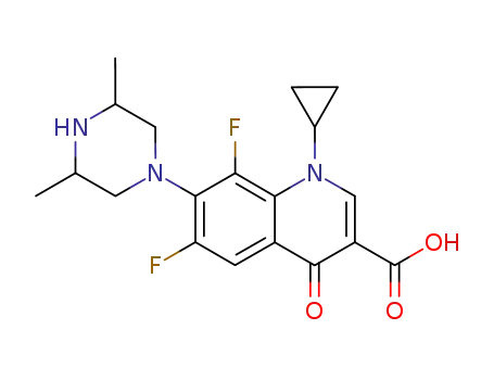 Molecular Structure of 103460-90-8 (1-cyclopropyl-7-(3,5-dimethylpiperazin-1-yl)-6,8-difluoro-4-oxo-1,4-dihydroquinoline-3-carboxylic acid)