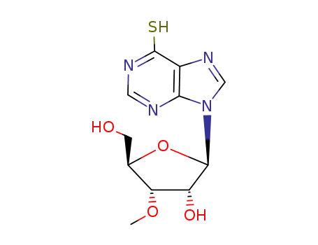 Molecular Structure of 10300-25-1 (9-(3-O-methylpentofuranosyl)-3,9-dihydro-6H-purine-6-thione)