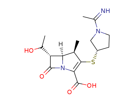 103730-44-5,6-(1-hydroxyethyl)-2-(1-acetimidoylpyrrolidin-3-ylthio)-1-methyl-1-carbapen-2-em-3-carboxylic acid,6-(1-hydroxyethyl)-2-(1-acetimidoylpyrrolidin-3-ylthio)-1-methyl-1-carbapen-2-em-3-carboxylic acid