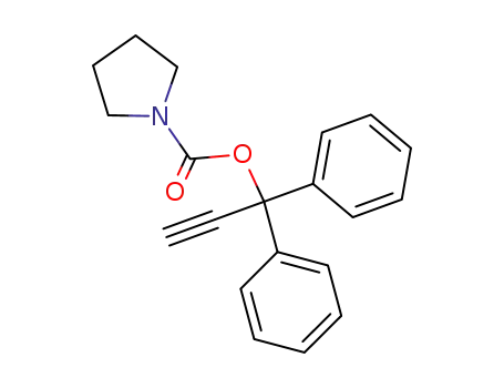 Molecular Structure of 10473-98-0 (1,1-diphenylprop-2-yn-1-yl pyrrolidine-1-carboxylate)