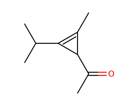 Molecular Structure of 121138-89-4 (Ethanone, 1-[2-methyl-3-(1-methylethyl)-2-cyclopropen-1-yl]- (9CI))