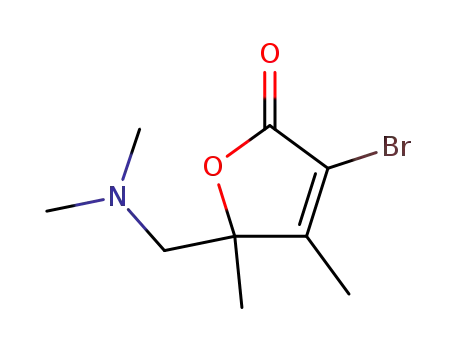 Molecular Structure of 104502-47-8 (3-bromo-5-[(dimethylamino)methyl]-4,5-dimethylfuran-2(5H)-one)