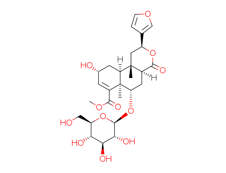 [2S,(-)]-2β-(3-Furanyl)-6β-(β-D-glucopyranosyloxy)-1,4,4aα,5,6,6a,9,10,10aα,10b-decahydro-9α-hydroxy-6aα,10bβ-dimethyl-4-oxo-2H-naphtho[2,1-c]pyran-7-carboxylic acid methyl ester