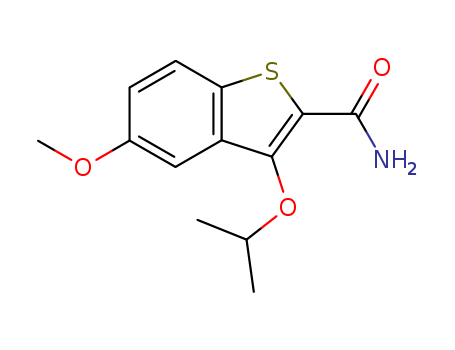 104796-05-6,3-isopropoxy-5-methoxybenzo(b)thiophene-2-carboxamide,3-isopropoxy-5-methoxybenzo(b)thiophene-2-carboxamide