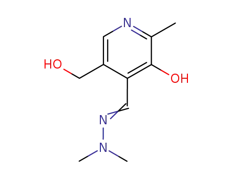 Molecular Structure of 10402-84-3 ((4E)-4-[(2,2-dimethylhydrazino)methylidene]-5-(hydroxymethyl)-2-methylpyridin-3(4H)-one)