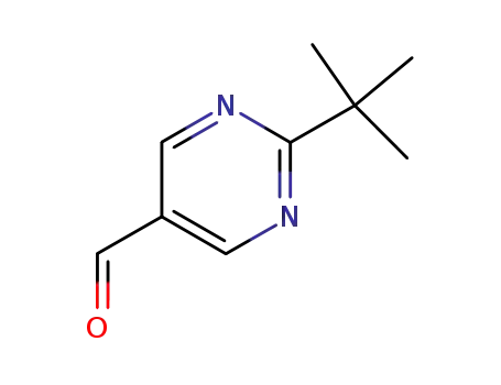 Molecular Structure of 104461-06-5 (5-Pyrimidinecarboxaldehyde, 2-(1,1-dimethylethyl)- (9CI))