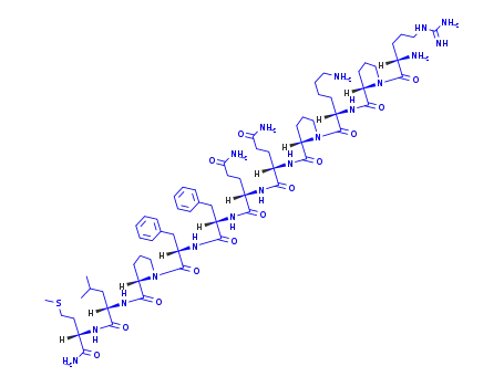 Molecular Structure of 104486-69-3 (ARG-PRO-LYS-PRO-GLN-GLN-PHE-PHE-PRO-LEU-MET-NH2)
