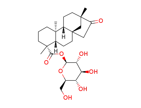 Molecular Structure of 1347574-22-4 (13-methyl-16-oxo-17-nor-ent-kauran-19-oic acid-β-D-glucopyranosyl ester)