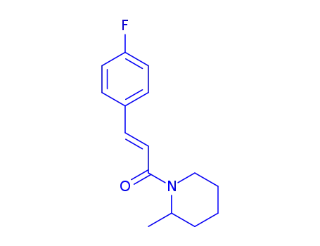 Molecular Structure of 105919-40-2 (1-[(2E)-3-(4-fluorophenyl)prop-2-enoyl]-2-methylpiperidine)
