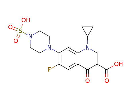 3-Quinolinecarboxylic acid, 1-cyclopropyl-6-fluoro-1,4-dihydro-4-oxo-7-(4-sulfo-1-piperazinyl)-