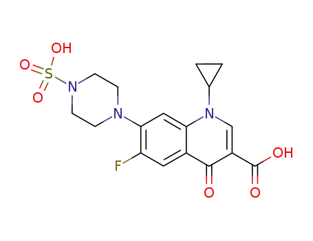 Molecular Structure of 105093-21-8 (CIPROFLOXACIN PIPERAZINYL-N4-SULFATE)